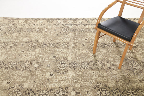 Antique Persian Tabriz 30441 - detailed border and fringe