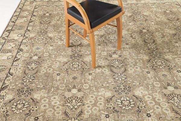 Antique Persian Tabriz 30441 - overhead flat lay view