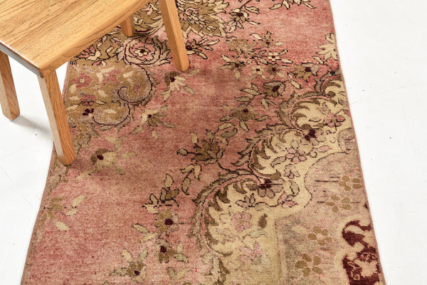 Vintage Turkish Anatolian - hand-knotted in Turkey - close-up of weave texture and pile [#21]