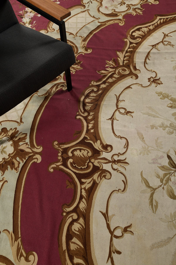 Antique Empire Aubusson MO53 - styled in room setting