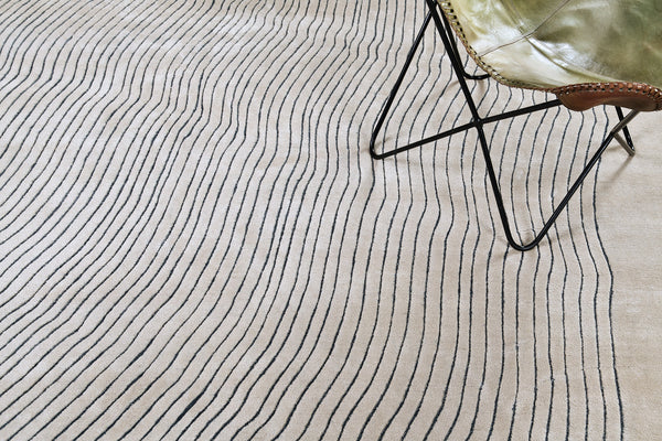 Sands by Claudia Afshar, Oyster Blu Marino - full length showing color variation