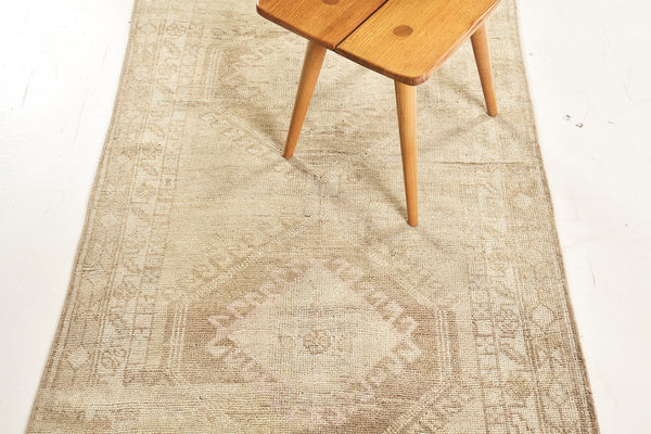 Vintage Turkish Kars Runner - narrow runner, hand-knotted in Turkey - close-up of weave texture and pile [#1]
