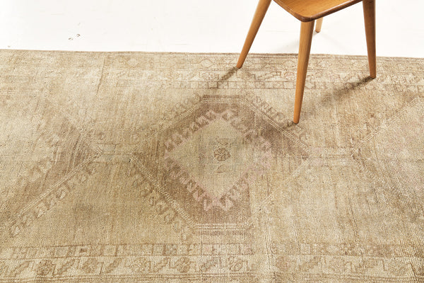 Vintage Turkish Kars Runner - narrow runner, hand-knotted in Turkey - overhead flat lay view [#1]