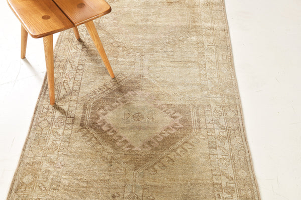 Vintage Turkish Kars Runner - narrow runner, hand-knotted in Turkey - styled in room setting [#1]