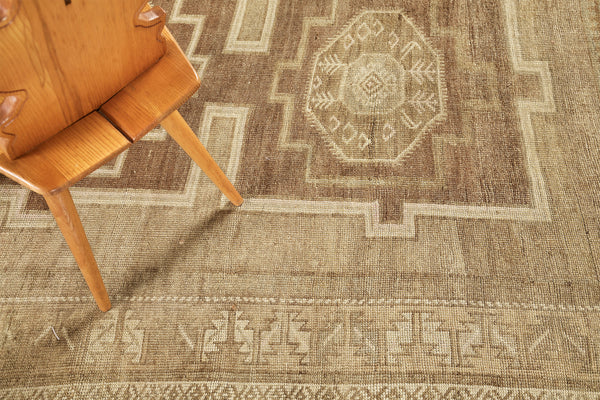 Vintage Turkish Kars Runner - narrow runner, hand-knotted in Turkey - overhead flat lay view [#3]