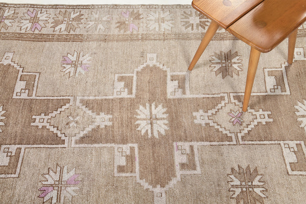 Vintage Turkish Kars Runner - narrow runner, hand-knotted in Turkey - full length showing color variation [#6]