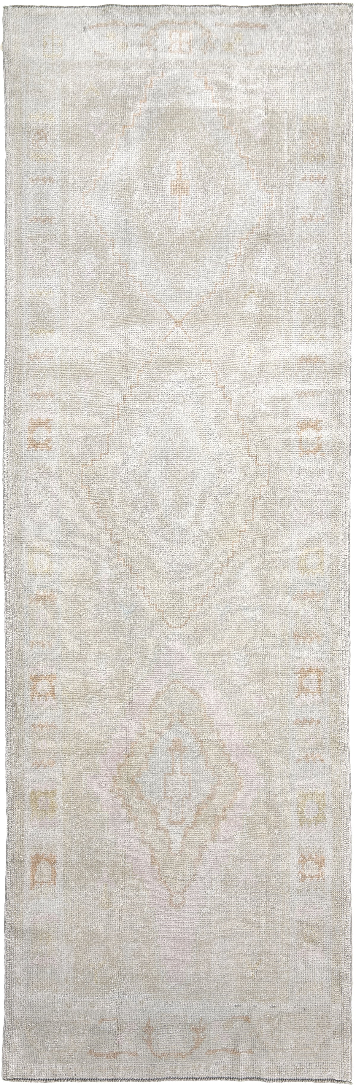 Vintage Turkish Oushak Runner - hand-knotted in Turkey - one-of-a-kind handmade area rug [#1]