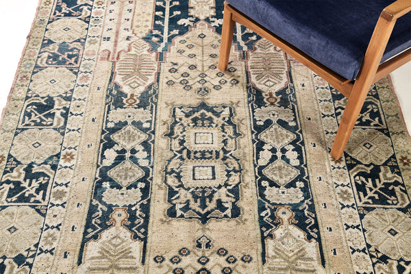 Vintage Turkish Anatolian - hand-knotted in Turkey - overhead flat lay view [#24]