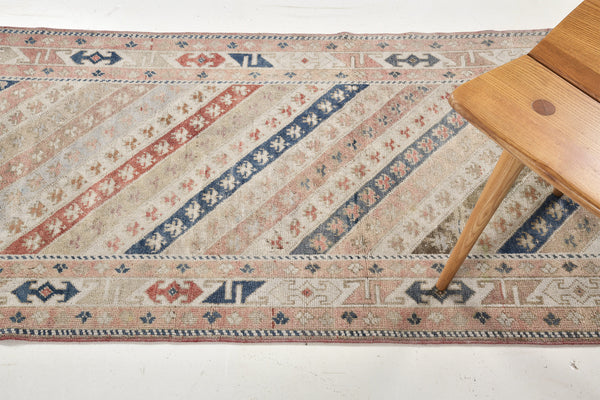 Vintage Turkish Anatolian Runner - hand-knotted in Turkey - overhead flat lay view [#33]