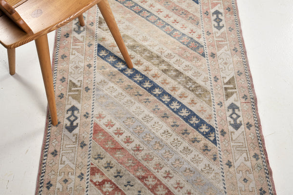 Vintage Turkish Anatolian Runner - hand-knotted in Turkey - close-up of weave texture and pile [#33]