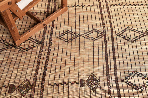 African Tuareg Mat - African handwoven - styled in room setting [#4]