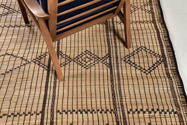 African Tuareg Mat - African handwoven - full length showing color variation [#6]