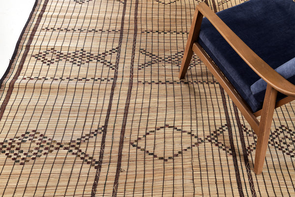 African Tuareg Mat - African handwoven - styled in room setting [#6]