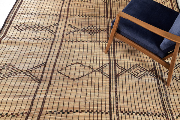 African Tuareg Mat - African handwoven - close-up of weave texture and pile [#6]