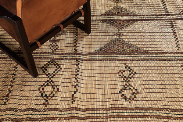 African Tuareg Mat - African handwoven - close-up of weave texture and pile [#7]