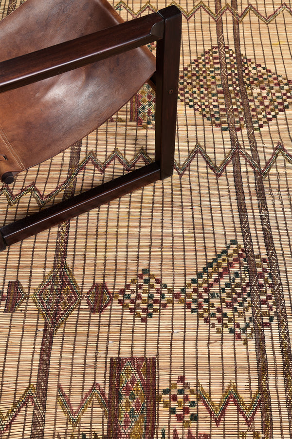 African Tuareg Mat - African handwoven - close-up of weave texture and pile [#8]