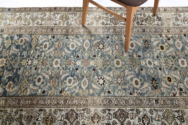 Antique Persian Bidjar Runner - narrow runner - styled in room setting [#1]