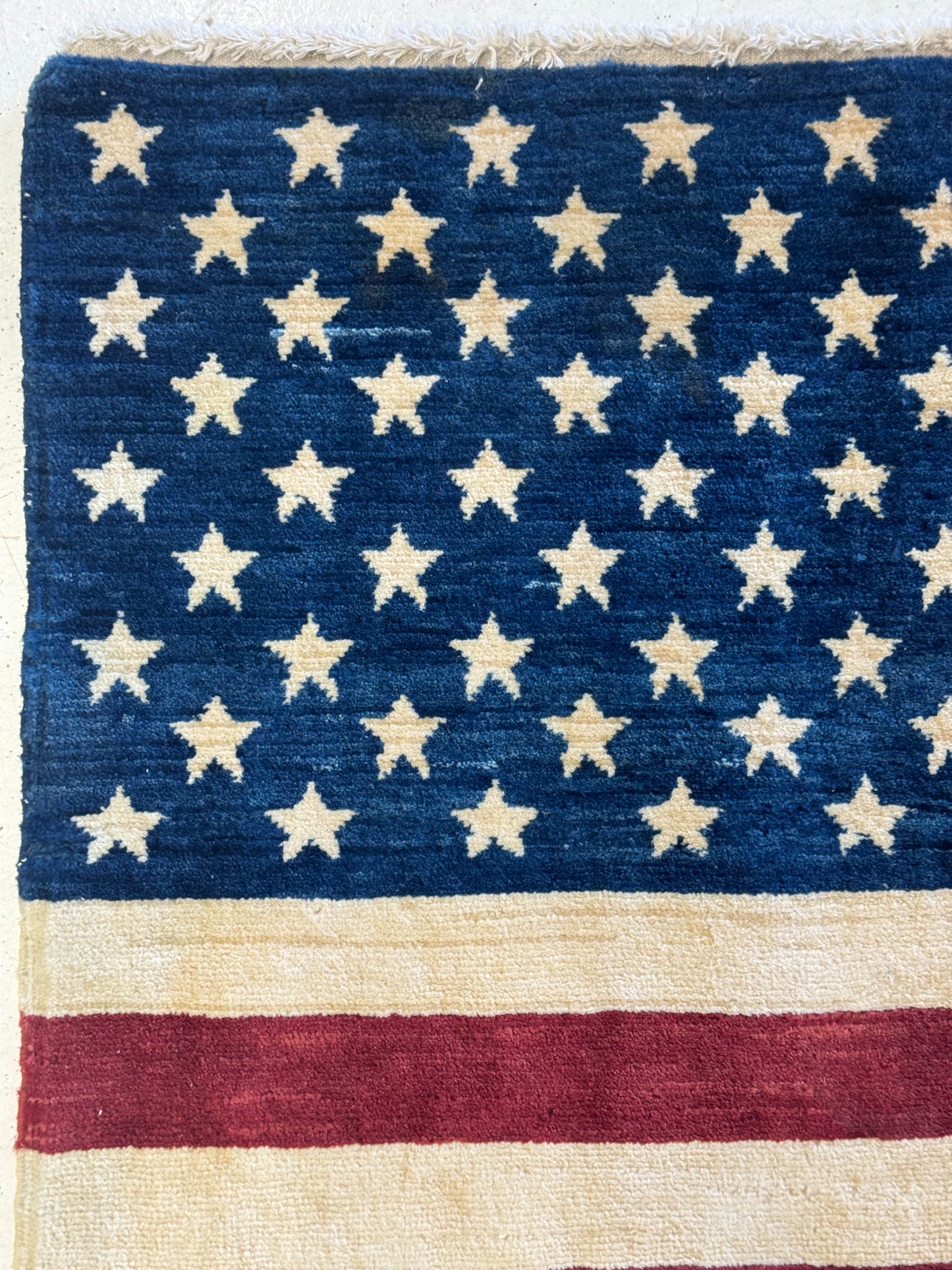 Modern Rug Image 5006 Hand Knotted Wool American Flag Wall Hanging