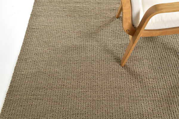 Sand Pebble Flatweave, Loam Collection, Taupe - close-up of weave texture and pile