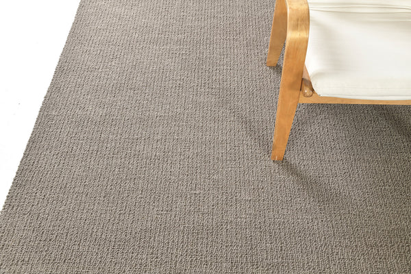 Sand Pebble Flatweave, Loam Collection, Fog - styled in room setting