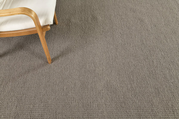 Sand Pebble Flatweave, Loam Collection, Fog - detailed border and fringe