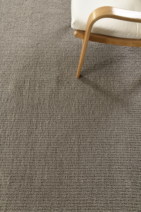 Sand Pebble Flatweave, Loam Collection, Fog - close-up of weave texture and pile