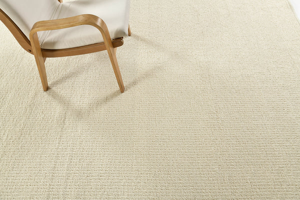 Sand Pebble Flatweave, Loam Collection, Ivory - detailed border and fringe