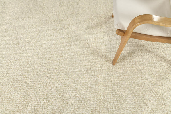 Sand Pebble Flatweave, Loam Collection, Ivory - close-up of weave texture and pile