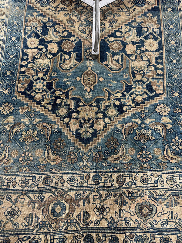 Antique Persian Bidjar - overhead flat lay view [#1]