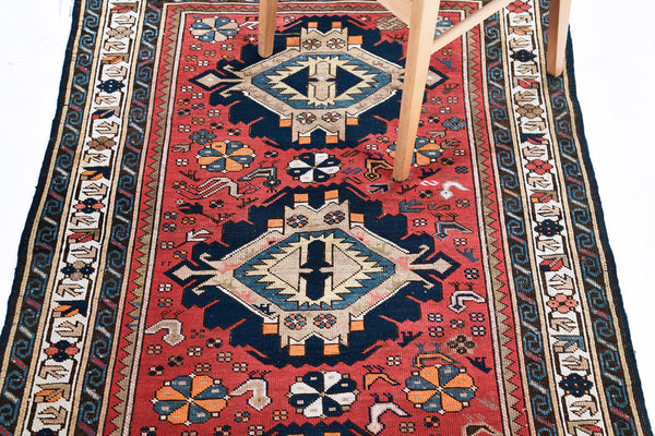 Antique Caucasian Darband - close-up of weave texture and pile