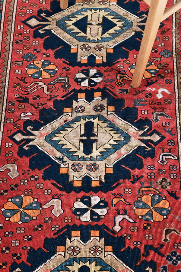 Antique Caucasian Darband - overhead flat lay view