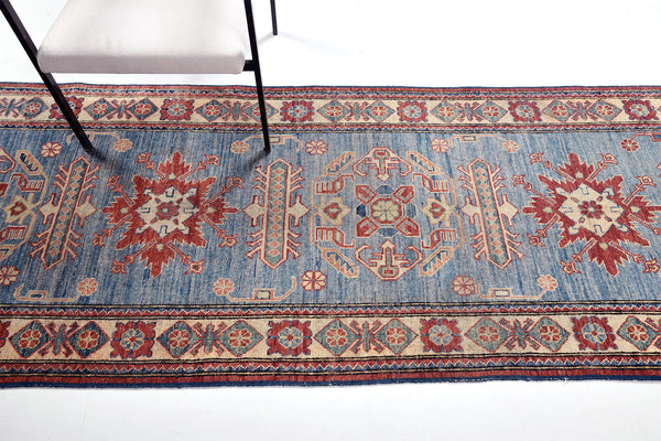 Kazak Revival Runner - artisan revival weave - close-up of weave texture and pile