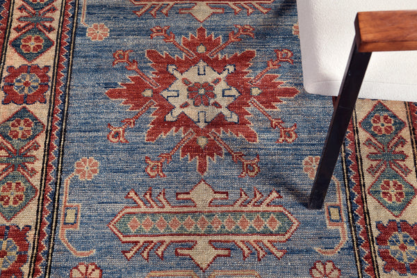 Kazak Revival Runner - artisan revival weave - styled in room setting