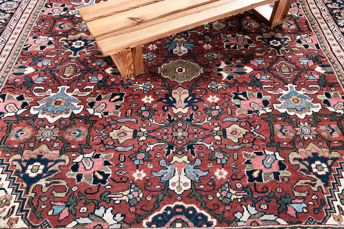 Antique Persian Mahal - overhead flat lay view [#1]