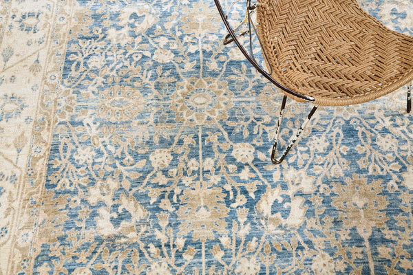 Tabriz Revival Rug - artisan revival weave - reverse side showing construction