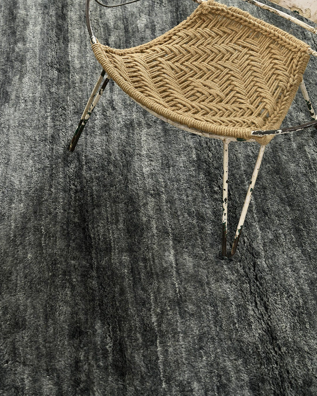 Sand Pile, Loam Collection, Charcoal - one-of-a-kind handmade area rug [#1]