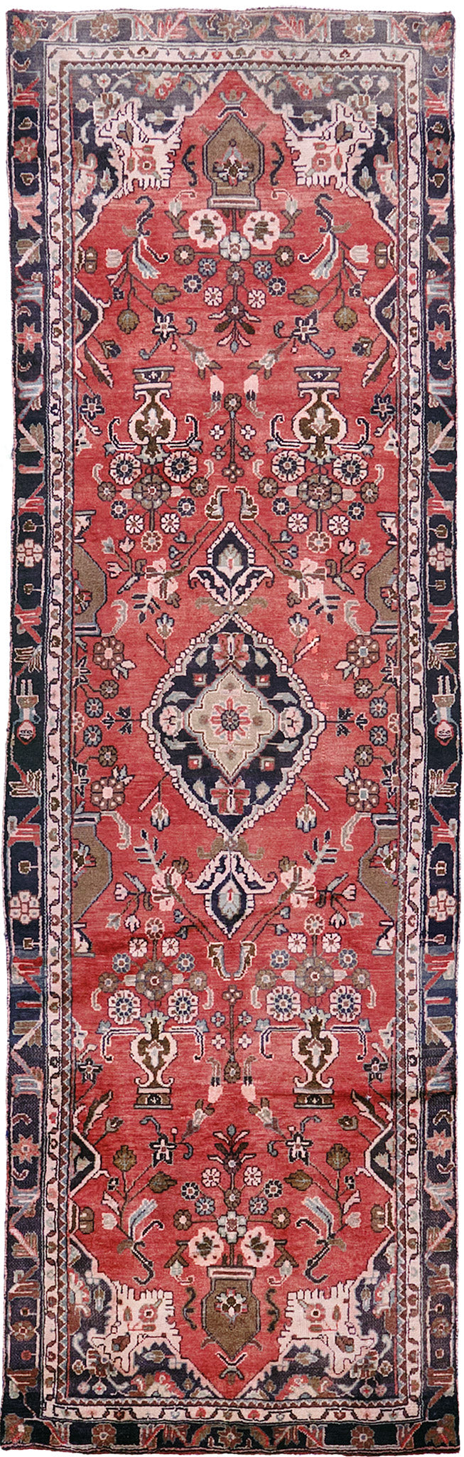 Vintage Persian Hamedan Runner - narrow runner - one-of-a-kind handmade area rug