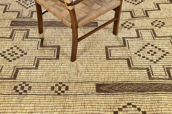 African Tuareg Mat - African handwoven - styled in room setting [#15]