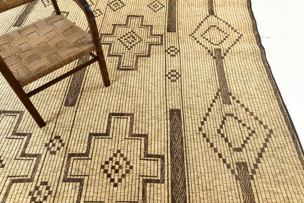 African Tuareg Mat - African handwoven - close-up of weave texture and pile [#15]