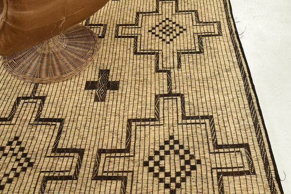 African Tuareg Mat - African handwoven - reverse side showing construction [#9]