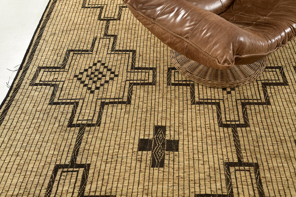 African Tuareg Mat - African handwoven - full length showing color variation [#9]
