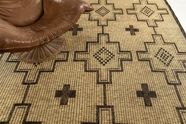 African Tuareg Mat - African handwoven - styled in room setting [#9]