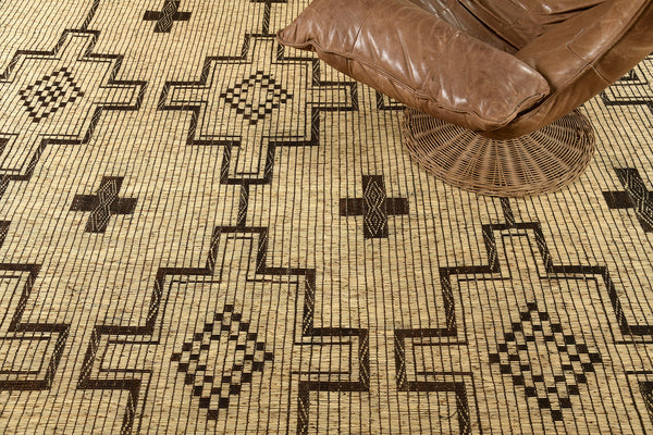 African Tuareg Mat - African handwoven - overhead flat lay view [#9]