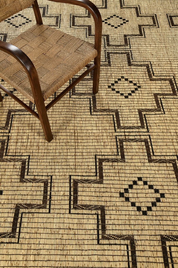 African Tuareg Mat - African handwoven - corner detail highlighting craftsmanship [#10]