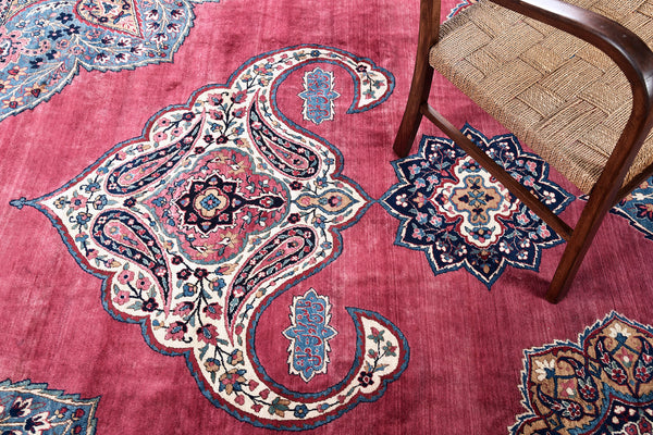 Vintage Persian Kerman - full length showing color variation [#1]