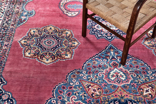 Vintage Persian Kerman - detailed border and fringe [#1]