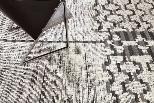 Yedder Gallery Size, Nomad Collection, Ivory Gray - oversized gallery size - overhead flat lay view