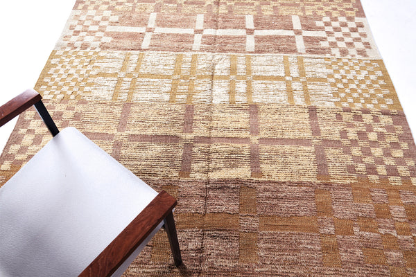 Shatranja, Kust Collection, Multi Rose - close-up of weave texture and pile [#1]
