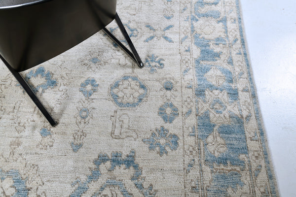 Oushak Revival Gallery Size, Domicile Collection - detailed border and fringe