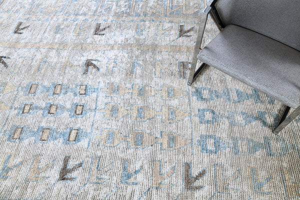 Kazak Seasons Gallery Size, Domicile Collection - oversized gallery size - detailed border and fringe